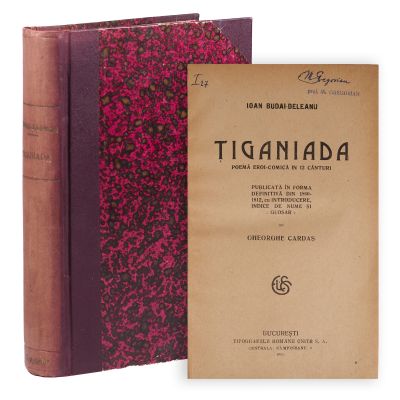 Ioan Budai Deleanu, Țiganiada, 1925, cu dedicația lui Gheorghe Cardaș 