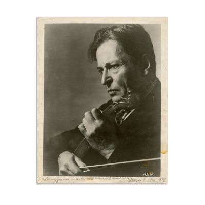 George Enescu, fotografie cu dedicație olografă, 1947