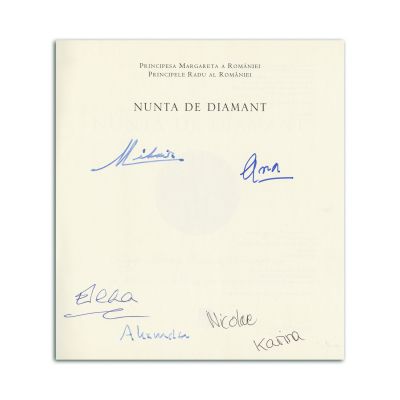 Principesa Margareta, Principele Radu, Nunta de Diamant, cu semnături 