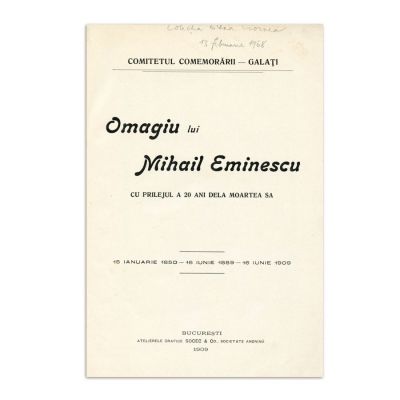 Omagiu lui Eminescu, 1909