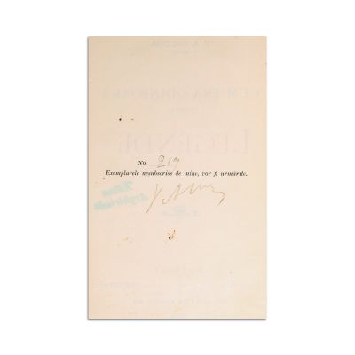 V. A. Urechia, Legende, 1901, cu semnătură olografă