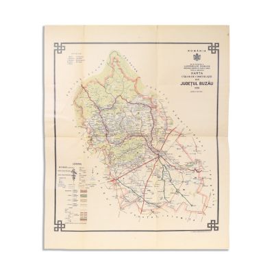 Harta Căilor de Comunicație din Județul Buzău, 1926
