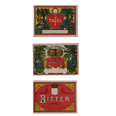 Bitter japonez, Crème de vanille, Tafel, trei etichete