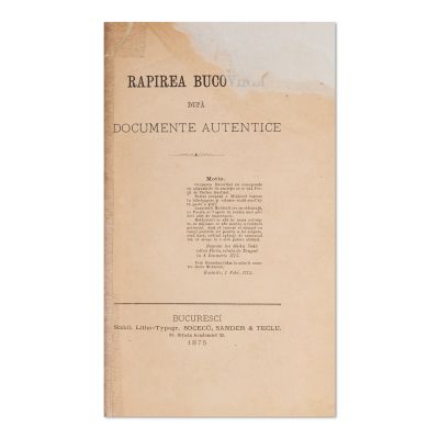Răpirea Bucovinei după documente autentice, 1875