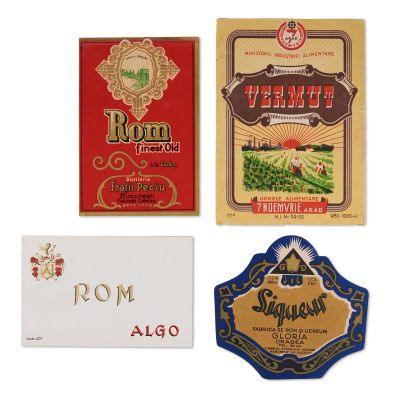 Lichior, rom și vermut, patru etichete