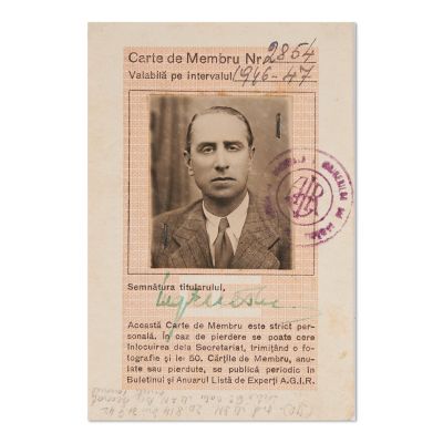 Ion I. Enescu, carte de membru al Asociației Generale a Inginerilor + legitimație în Colegiul Arhitecților, 1946