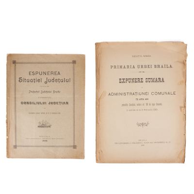 Județul Brăila, expunere sumară, două broșuri, 1890-1898