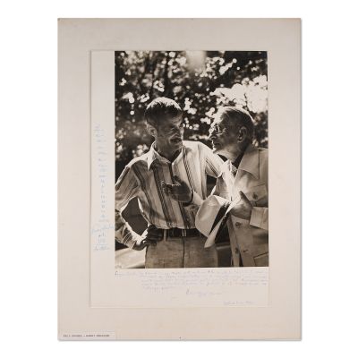 Harry Brauner și Paul Anghel, fotografie de mari dimensiuni cu dedicație, 1981, fotograf Liana Grill