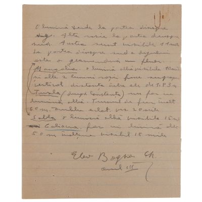 Geo Bogza, Teză la timonerie, manuscris, 1924