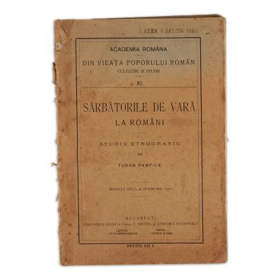 Tudor Pamfile, Sărbătorile de vară la români, 1910