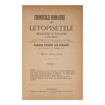 Mihail Kogălniceanu, Chronicele României sau Letopisețele Moldovei și Valahiei, 3 volume