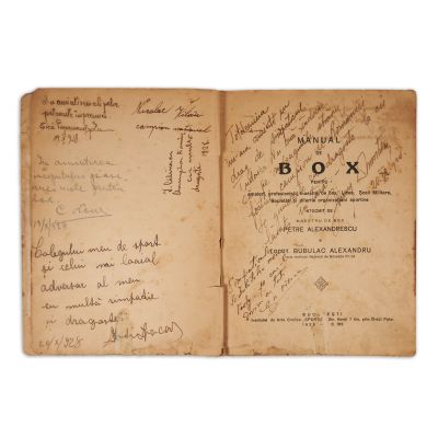 Petre Alexandrescu, Bubulac Alexandrescu, Manual de box, 1925, cu numeroase semnături olografe