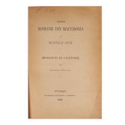 Alexandru Pencovici, Despre românii din Macedonia și muntele Atos, 1885