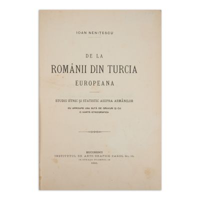 Ioan Nenițescu, De la românii din Turcia Europeană, 1895