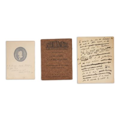 Princesse Bibesco, Une visite a la Bechellerie, 1925, cu dedicație pentru fiica sa + Anatole France, două file manuscris + filă cu dedicație pentru M. Bibescu