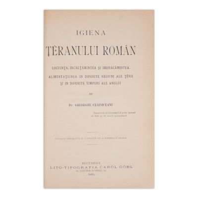 Dr. Gheorghe Crăiniceanu, Igiena țăranului român, 1895