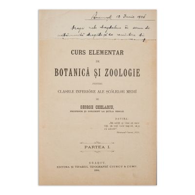 George Chelariu, Curs elementar de Botanică și Zoologie, 1901