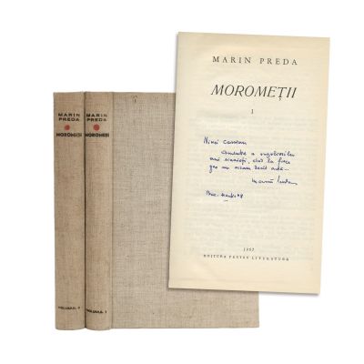 Marin Preda, Moromeții, 1967, două volume cu dedicație pentru Nina Cassian