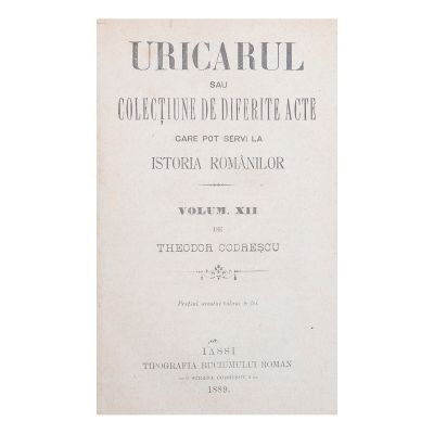 Th. Codrescu, Uricariul, 1871-1895, 26 volume