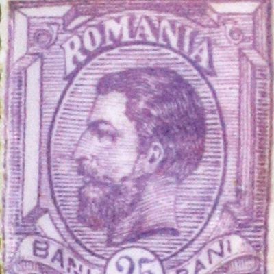 Timbru imprimat cu portretul Regelui Carol I, mărțișor, cca. 1910