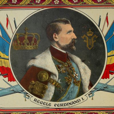 Tavă metalică - Regele Ferdinand I al României