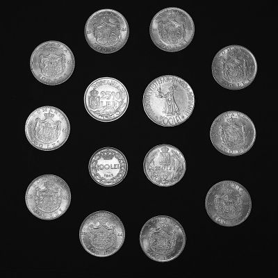 Colecție de 14 monede din argint, 1941-1946