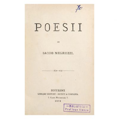 Iacob Negruzzi, Poezii, 1872