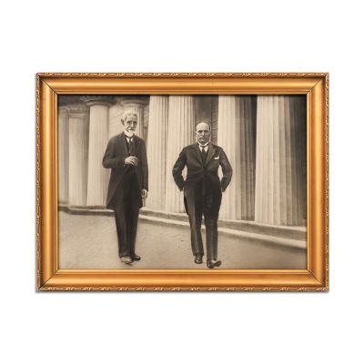 Alexandru Averescu și Benito Mussolini, fotografie cu însemnarea lui Petru Groza