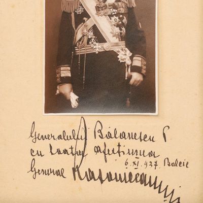 Generalul Gh. Rasoviceanu, fotografie cu dedicație olografă