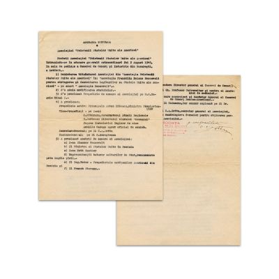 Asociația Prietenii Statelor Unite ale Americii, proces verbal + invitație, 1945
