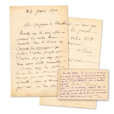Victor Duruy, Histoire des Romains, 1879-1885 + fotografie + carte de vizită + scrisoare, 1870