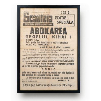 Publicația „Scânteia”, Ediție Specială, 30 decembrie 1947, Abdicarea regelui Mihai I