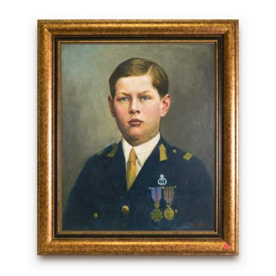 Portretul Regelui Mihai I, ulei pe placaj, 1933, Nicolae Petrescu Mogoş 