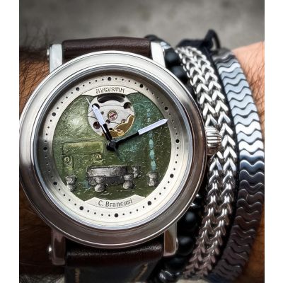 Ceas bărbătesc creație Augustin Matei după Brâncuși “Masa Tăcerii” creat special pentru Licitația Caritabilă