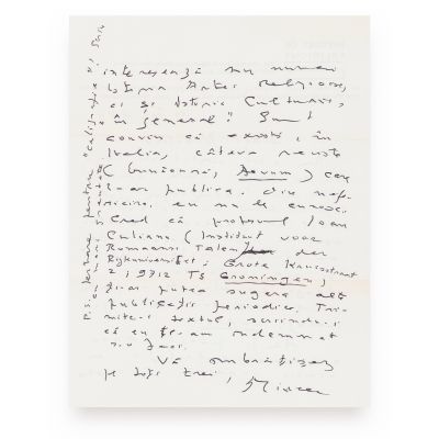 Mircea Eliade, corespondență pentru Nina Batalli, 11 februarie 1984