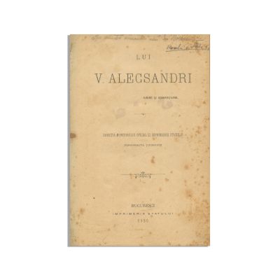 Lui Vasile Alecsandri, 1890