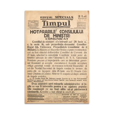 Publicația „Timpul”, Ediție Specială, 28 Iunie 1944 - Hotărârile Consiliului de Minștri. Comunicat